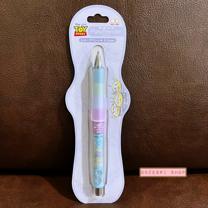 ดินสอกดเขย่าไส้ Dr.Grip PlayBorder ลาย Toy Story (Alien Green Man) สีฟ้า ตรงที่จับสามารถถอดสลับสีกันได้