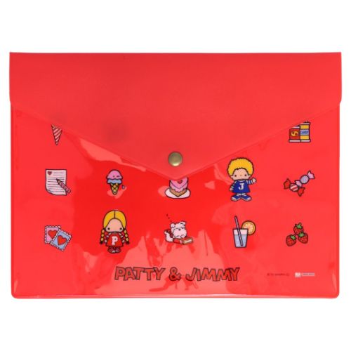 แฟ้มกระดุมขนาด A5 ลาย Sanrio Characters Retro Collection แบบ Patty & Jimmy มีกระดุมปิดเปิด ขนาด 23 x 17 ซม. ทำจาก PVC