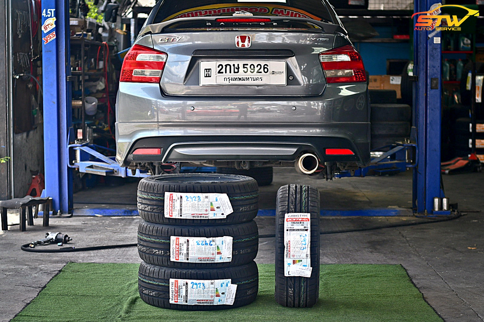 ยาง KUMHO ECSTA PS31 195/55R15 85V ติดตั้งใส่ HONDA CITY