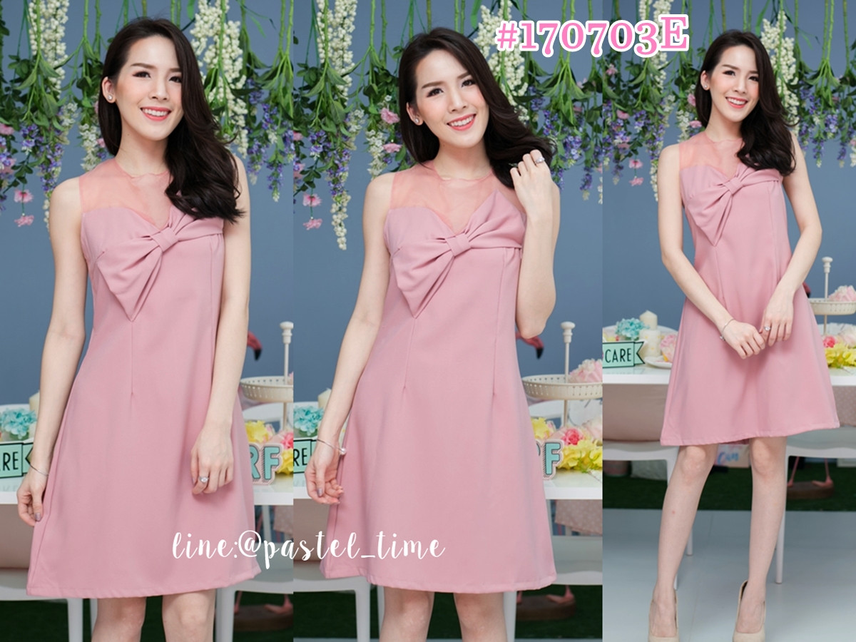 Bowy Pastel Dress – สีชมพู