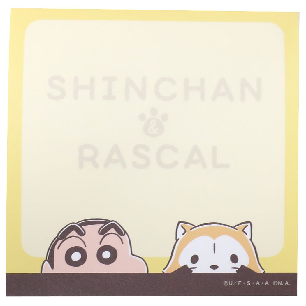 กระดาษโน้ต Crayon Shinchan x Rascal Block Memo แบบสีเหลือง ขนาด 9.2 x 9.2 ซม. กระดาษมี 300 แผ่น