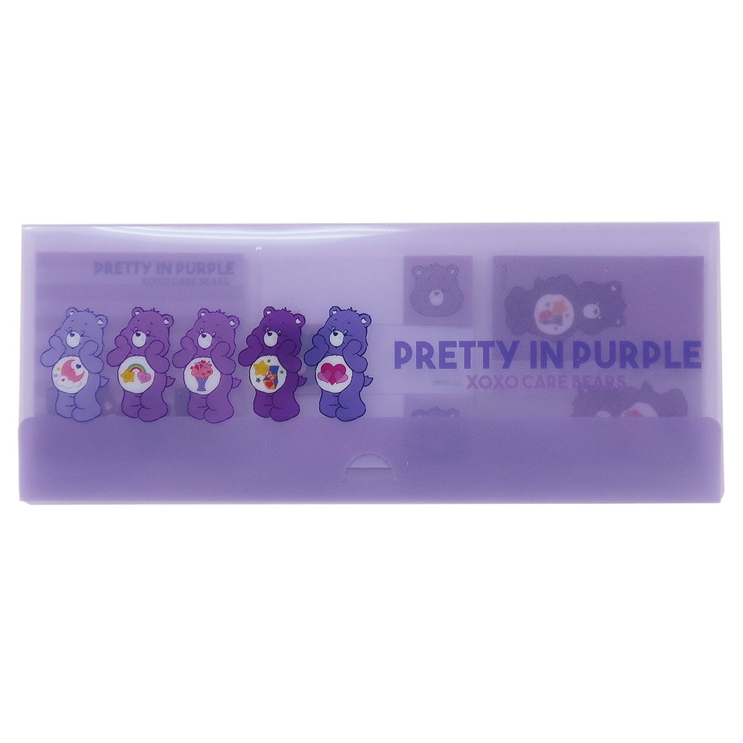 กระดาษโน้ตมีกาว Care Bears Sticky Note พร้อมเคสพลาสติกใส่ แบบสีม่วง Pretty in Purple ขนาด 15 x 6 ซม. มี 6 ลาย ลายละ 15 แผ่น รวม 90 แผ่น