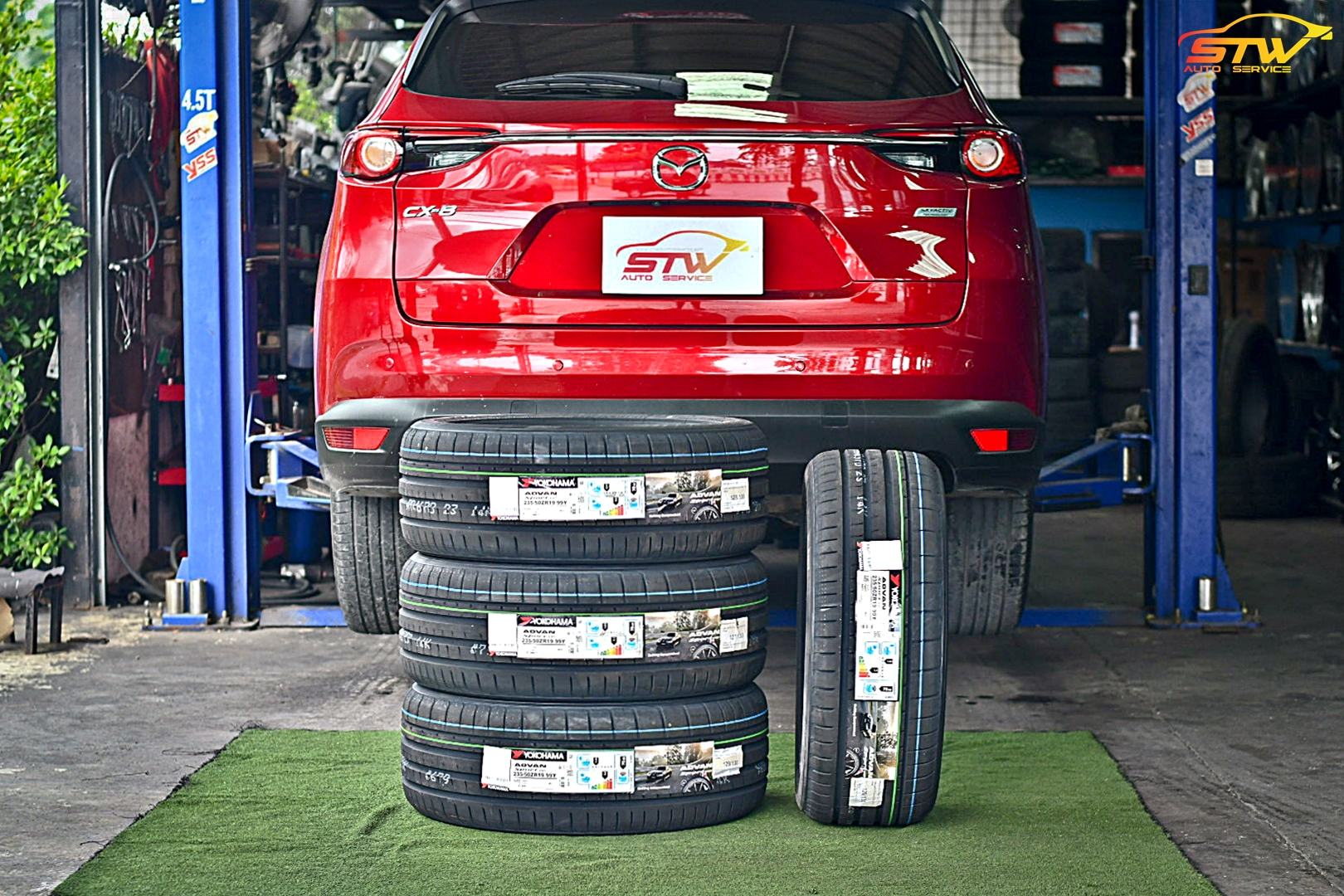 ยาง YOKOHAMA ADVAN Sport V107 235/50R19 99Y ติดตั้งใส่ MAZDA CX-8