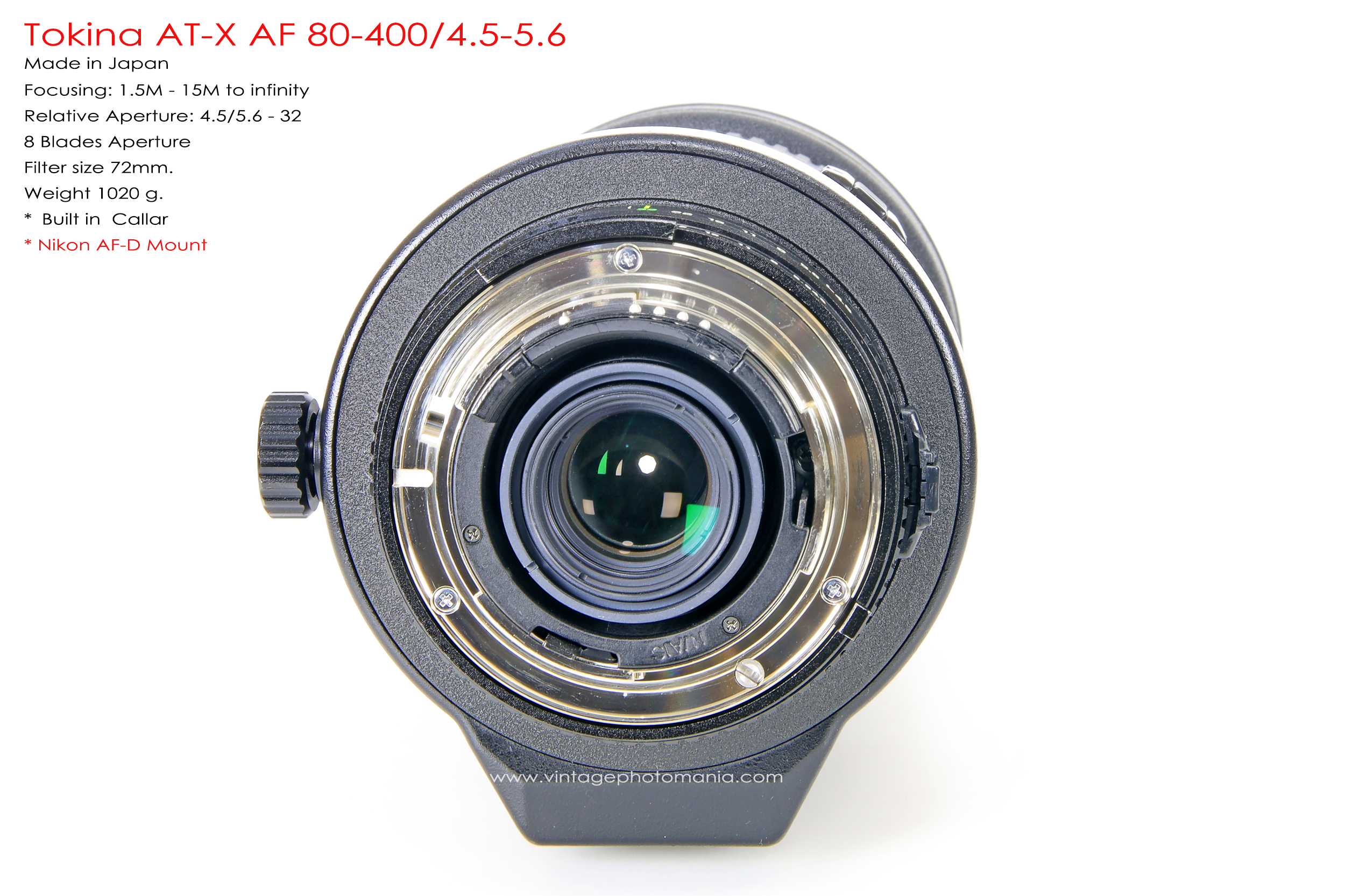 Tokina AT-X AF 80-400/4.5-5.6 *Nikon AF-D Mount เลนส์ซูมซูเปอร์เทเลสำหรับสายถ่ายไกลโดยเฉพาะ