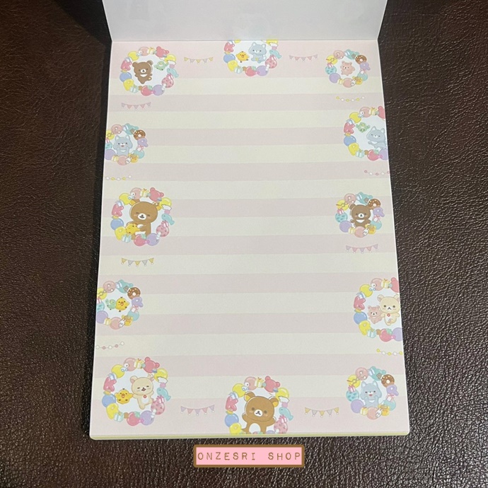 สมุดฉีก Rilakkuma Niko Niko Happy for You แบบสีเหลืองทอง ขนาด 14.8 x 10.5 ซม. มี 4 ลาย รวม 100 แผ่น