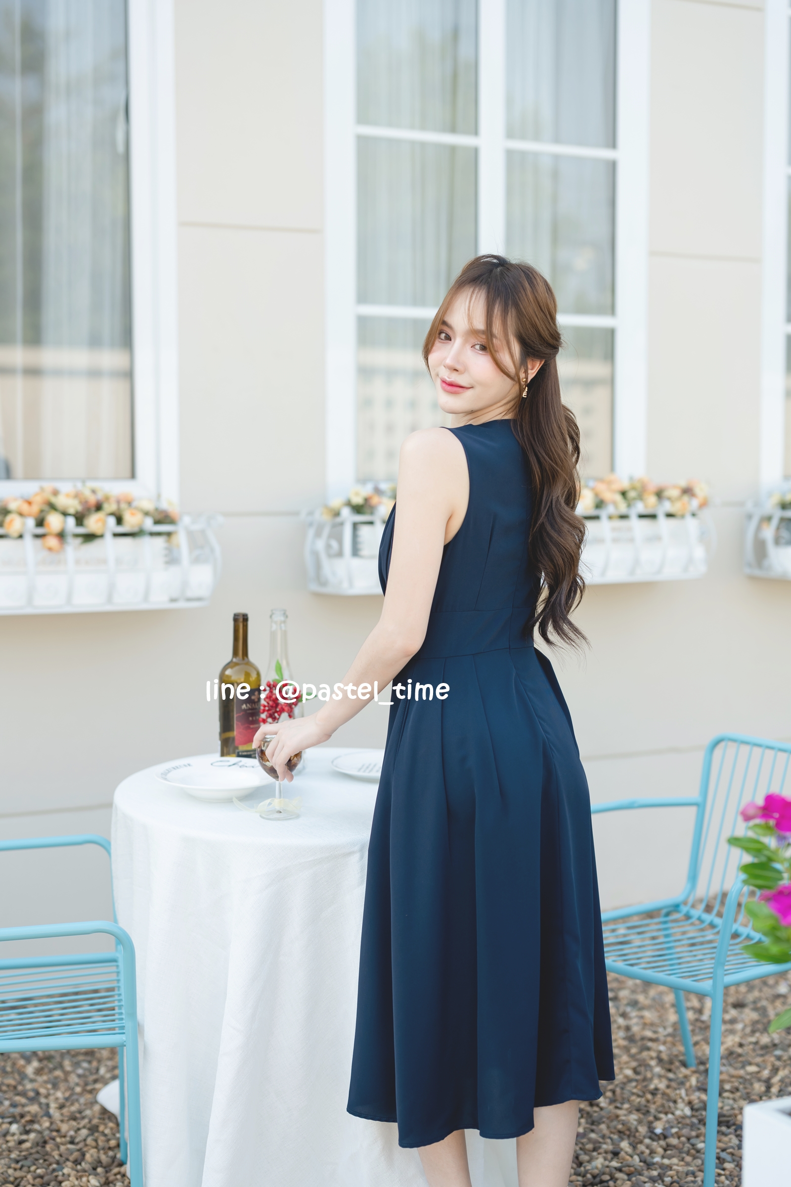 Aubrey Midi Dress : สีกรม **มีแต่XL**