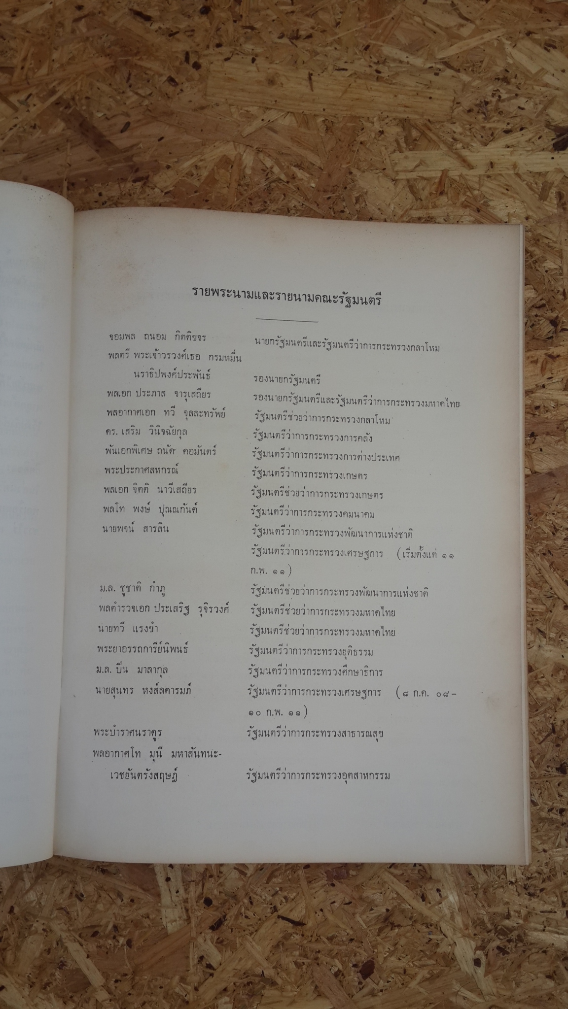 ผลงานของรัฐบาล จอมพล ถนอม กิตติขจร เป็น นายกรัฐมนตรี รอบปีที่ 5 ปีงบประมาณ 2511