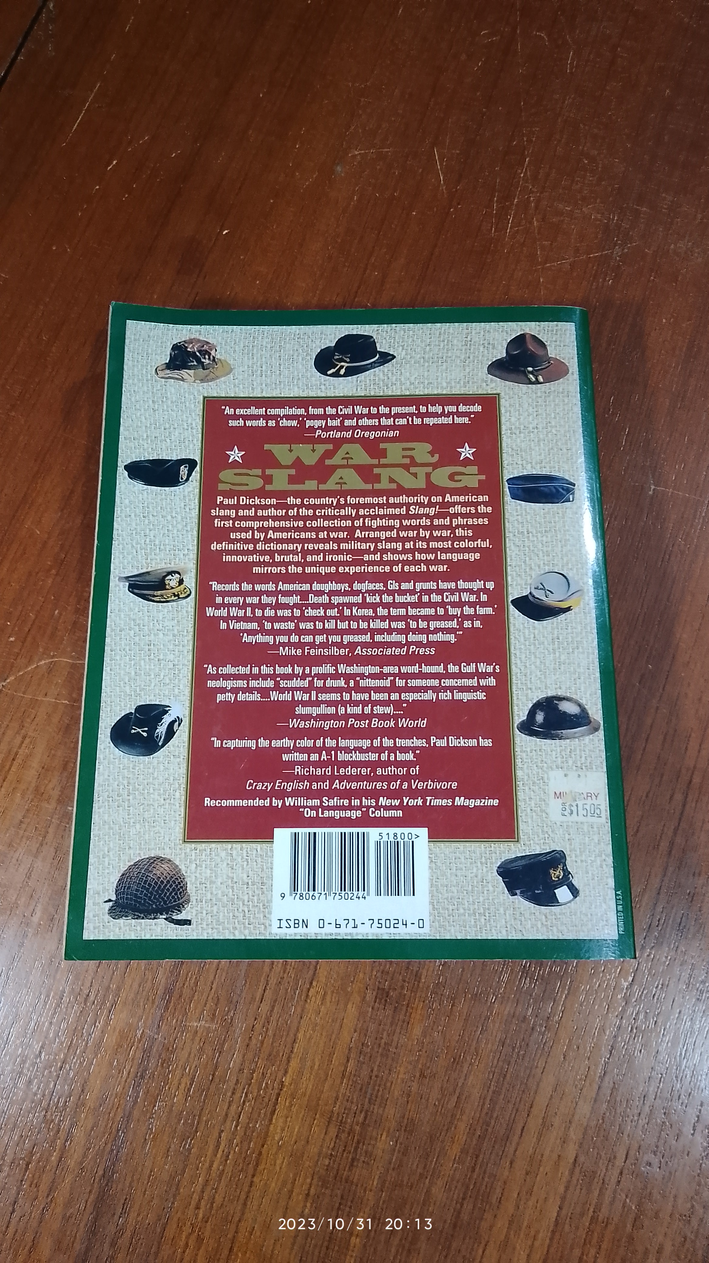 WAR SLANG / PAUL DICKSON