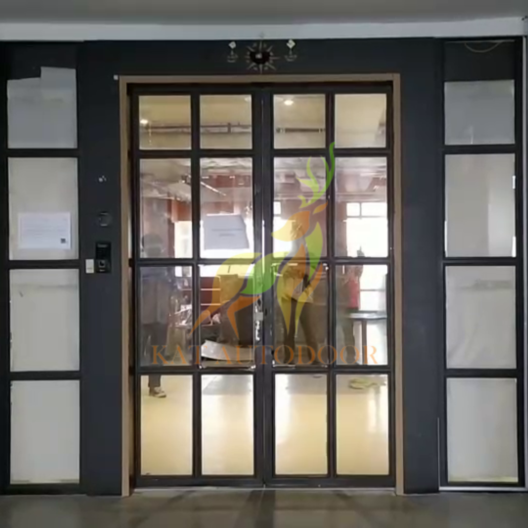 ชุดขับเคลื่อนประตูอัตโนมัติ บานเลื่อนคู่กรอบ ขนาดรางยาว 3.20 ม. พร้อมติดตั้ง