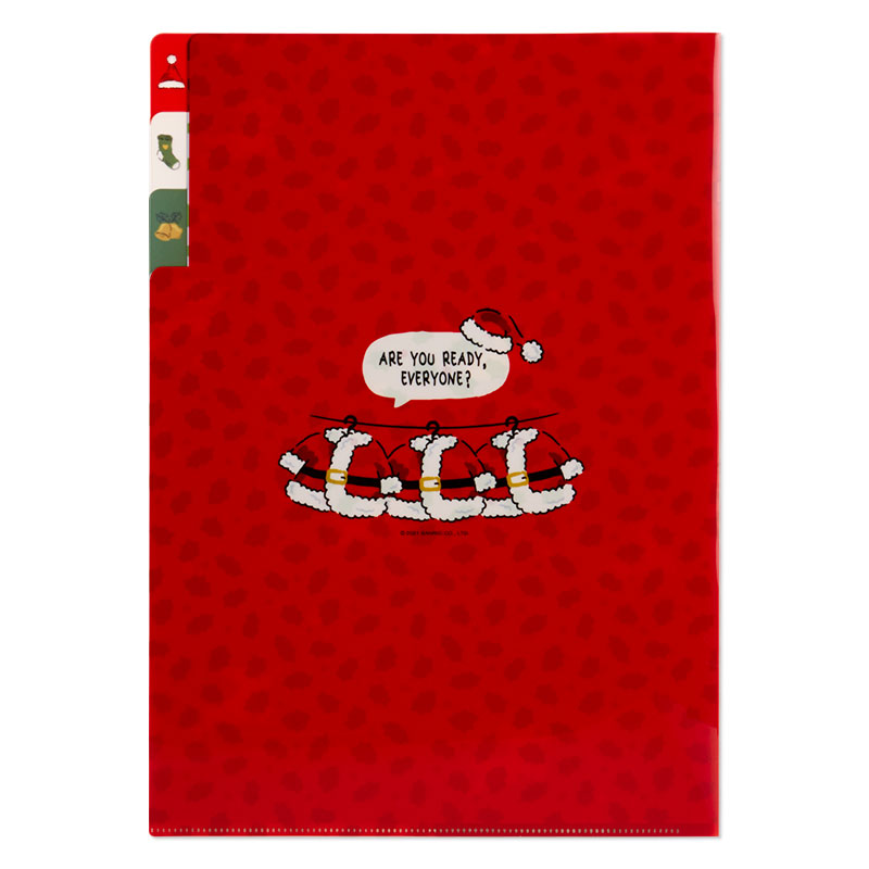 แฟ้ม A4 Sanrio Merry Christmas 2021 สีแดง แยกใส่เอกสารได้ 3 ช่อง