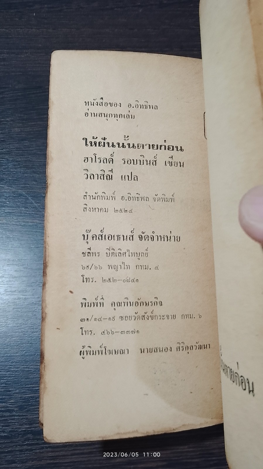 ให้ฝันนั้นตายก่อน / ฮาโรลด์ รอบบินส์