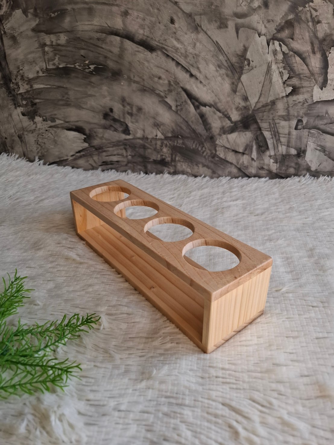 งานถาดไม้ใส้แก้วน้ำ