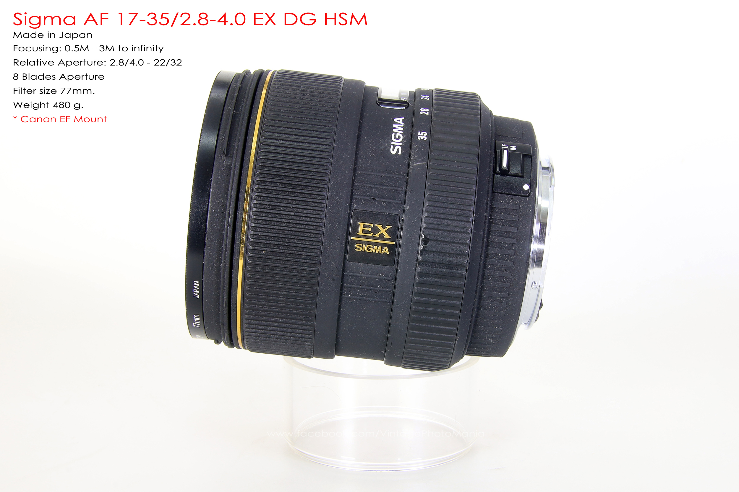 Sigma AF 17-35/2.8-4.0 EX DG HSM*Canon EF Mount เลนส์ไวด์ไวแสงรองรับกล้องฟูลเฟรม Canon