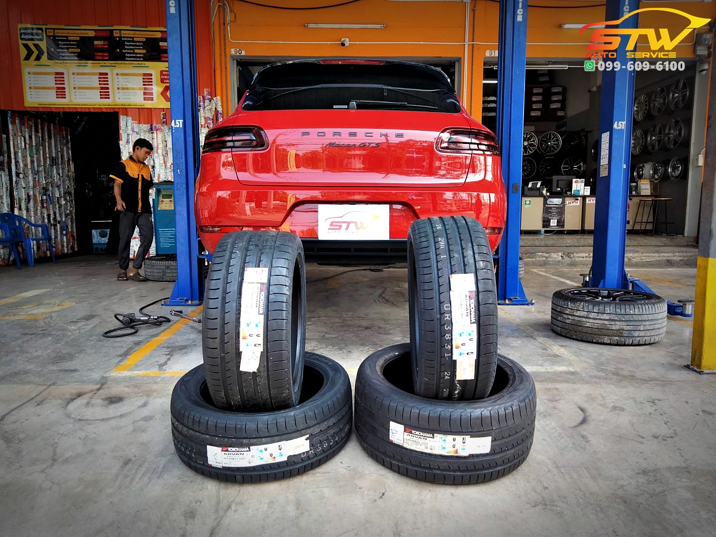 ยาง YOKOHAMA ADVAN SPORT V105 *JP 265/45R20 108Y , 295/40R20 110Y ติดตั้งใส่ PORSCHE MACAN GTS