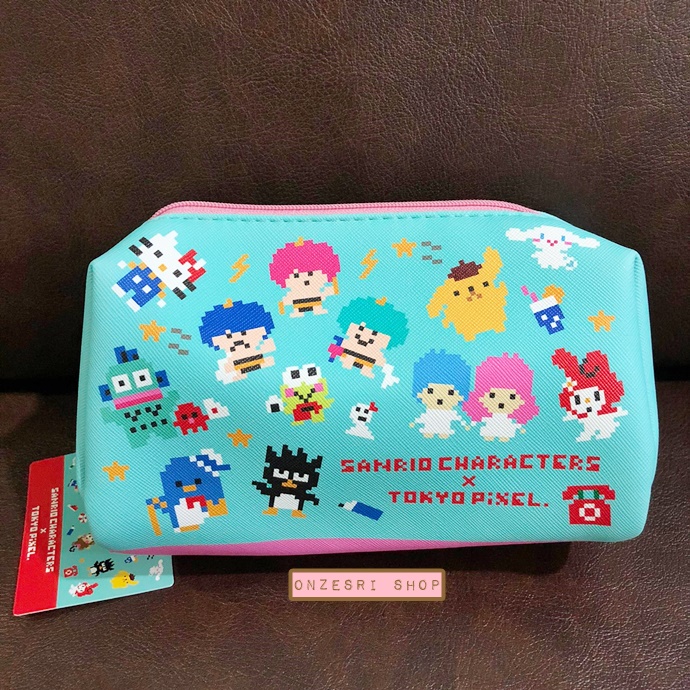 กระเป๋า Sanrio Characters x Tokyo Pixel (Limited) ลายสีฟ้า ขนาด 17 x 10 x 7 ซม.