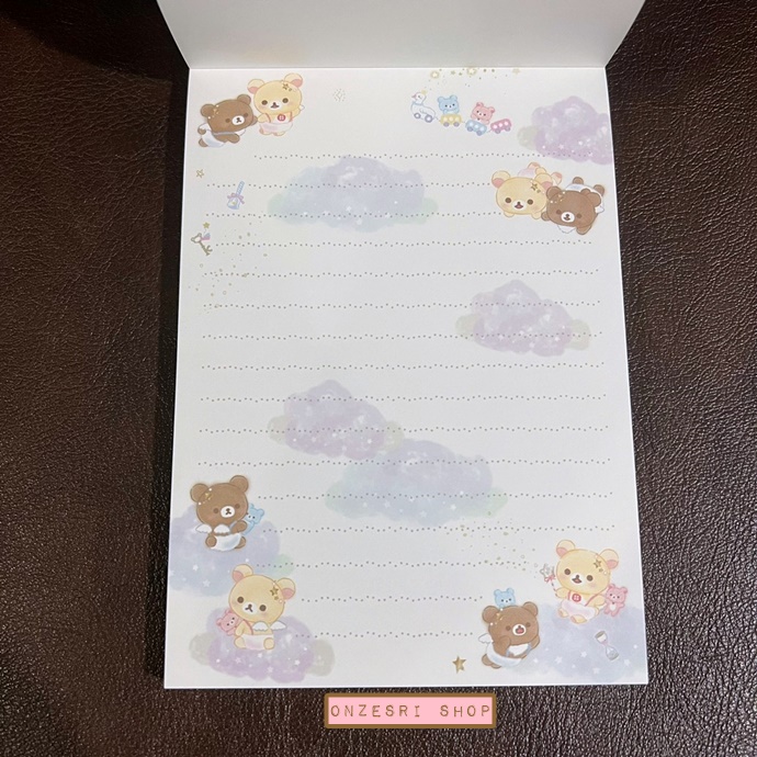 สมุดฉีก Rilakkuma Fluffy Angel Collection แบบสีขาว ขนาด 14.8 x 10.5 ซม. มี 4 ลาย รวม 100 แผ่น