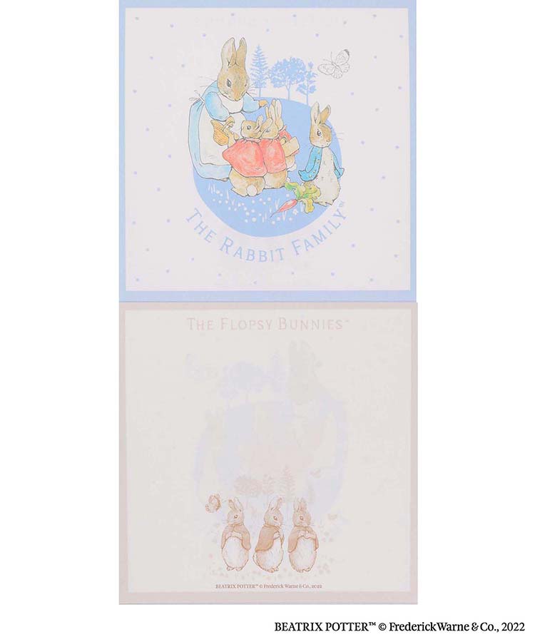 สมุดฉีก Peter Rabbit Square Memo สีฟ้า ขนาด 9.5 x 9.5 x 1 ซม. มี 4 ลาย รวม 100 แผ่น