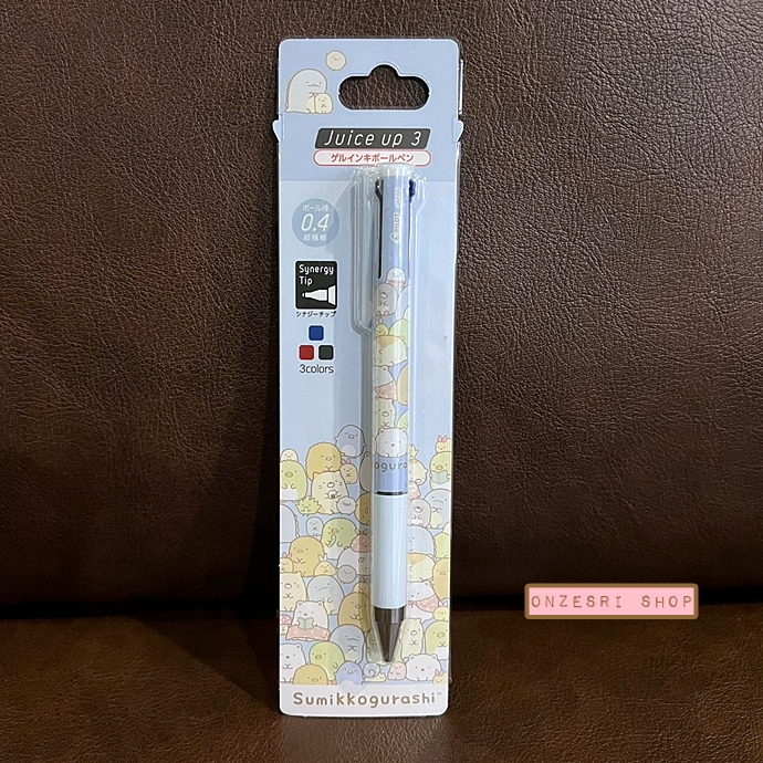 ปากกาหมึกเจล Pilot Juice up 3 ลาย Sumikko Gurashi - Full of Sumikko สีฟ้า หัว 0.4 หมึก 3 สี (แดง ดำ น้ำเงิน)