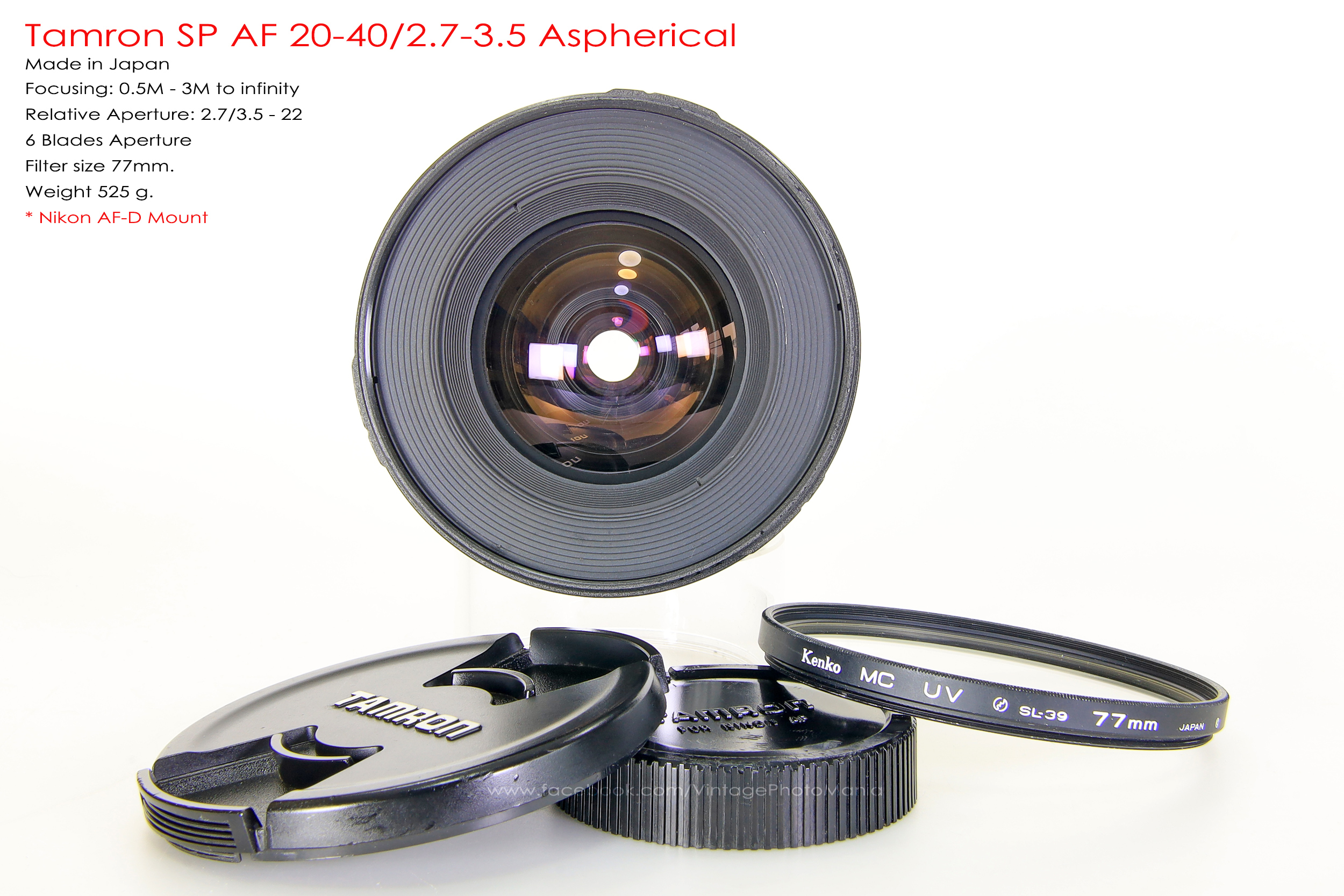 Tamron SP AF 20-40/2.7-3.5 Aspherical *Nikon AF-D Mount เลนส์ไวด์ไวแสงหายากรองรับกล้องฟูลเฟรม