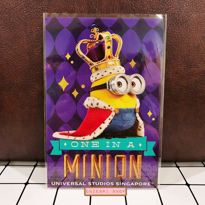 Minions Postcard from Universal Studios Singapore ลาย King Bob (One in a Minion)