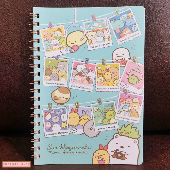 สมุดริมลวด Sumikko Gurashi - Everyone Gathers แบบสีฟ้า ขนาด B6 (18 x 12.5 ซม.) 120 หน้า