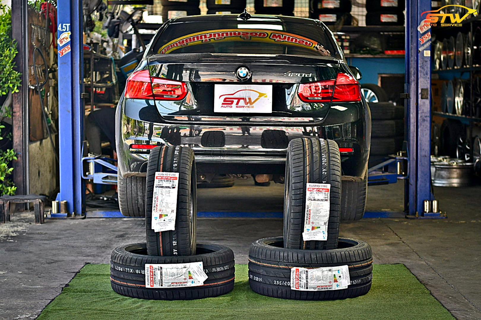 ยาง KUMHO ECSTA PS71 F 225/45R18 95Y R 255/40R18 99Y ติดตั้งใส่ BMW Series 3 320d
