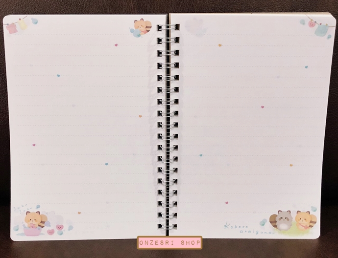 สมุดริมลวด Kokoro Araiguma แบบสีขาว ขนาด B6 (18 x 12.5 ซม.) 120 หน้า