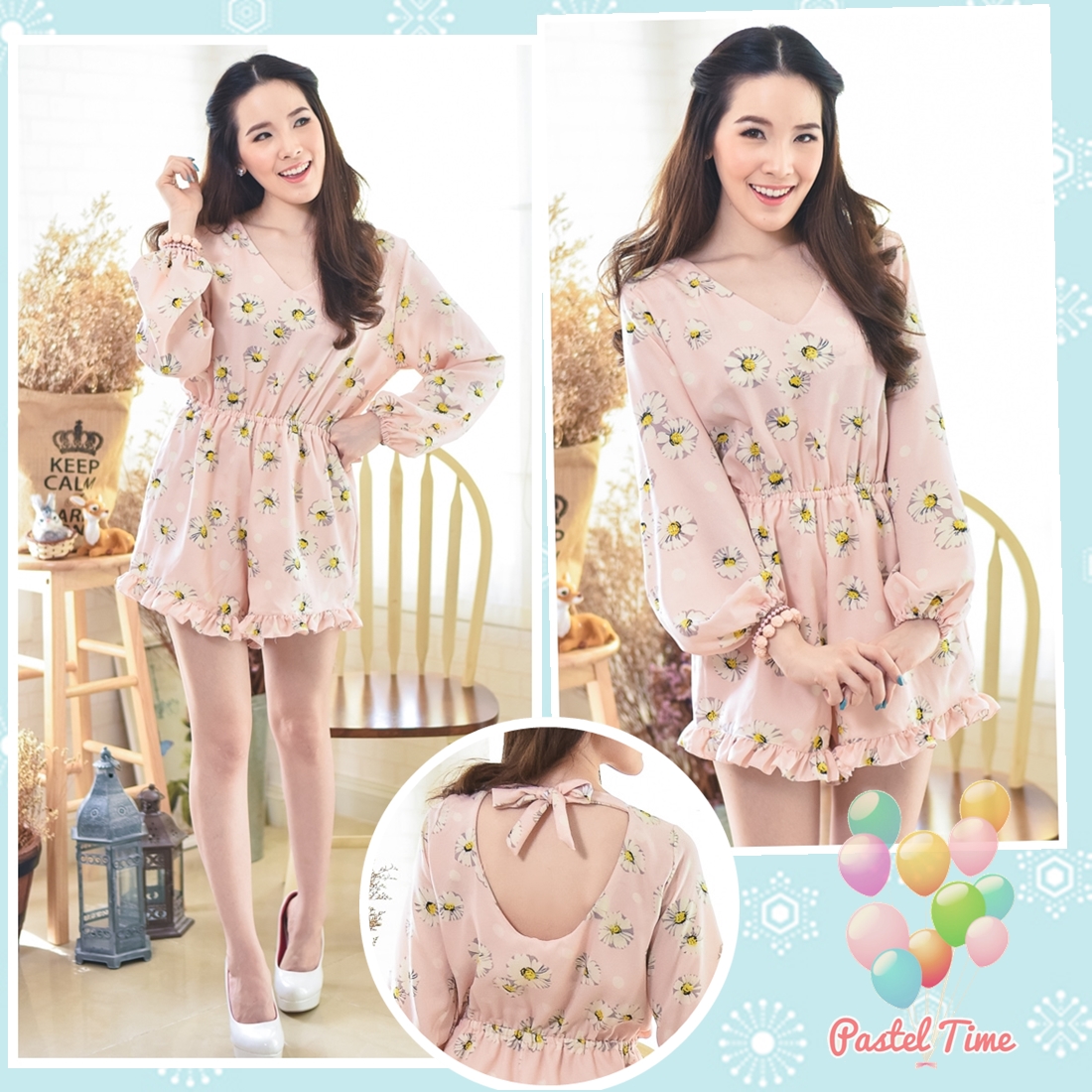 Priscilla Pink Daisy Jumpsuit