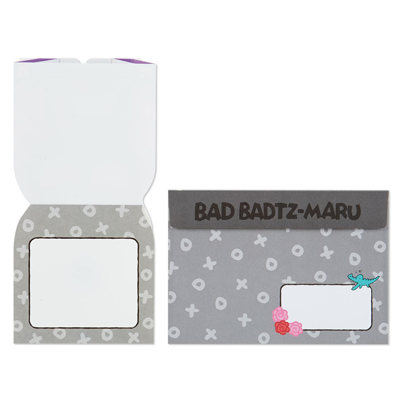 การ์ดเปล่า Sanrio & Seal Card แบบ Badtz Maru สามารถเขียนด้านในได้ มีสติกเกอร์น่ารักให้แปะได้ 1 แผ่น มาพร้อมซองลายน่ารักเข้ากัน ขนาดประมาณ 16.2 x 11 ซม.