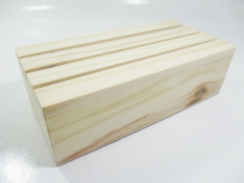 งานดิบกล่องไม้สนฝาครอบขนาด 10x20x6cm