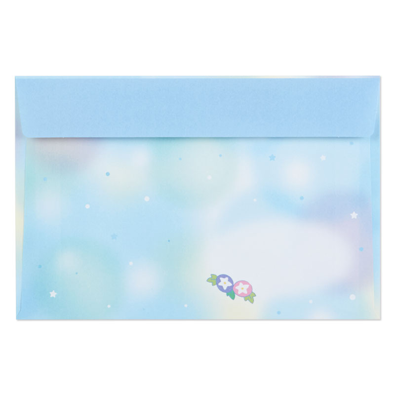 Fan Card from Sanrio Japan พัดกระดาษลาย Cinnamoroll พร้อมซอง มีกระดาษโน้ต สามารถเขียนข้อความได้ ขนาด 17 x 11.5 ซม.