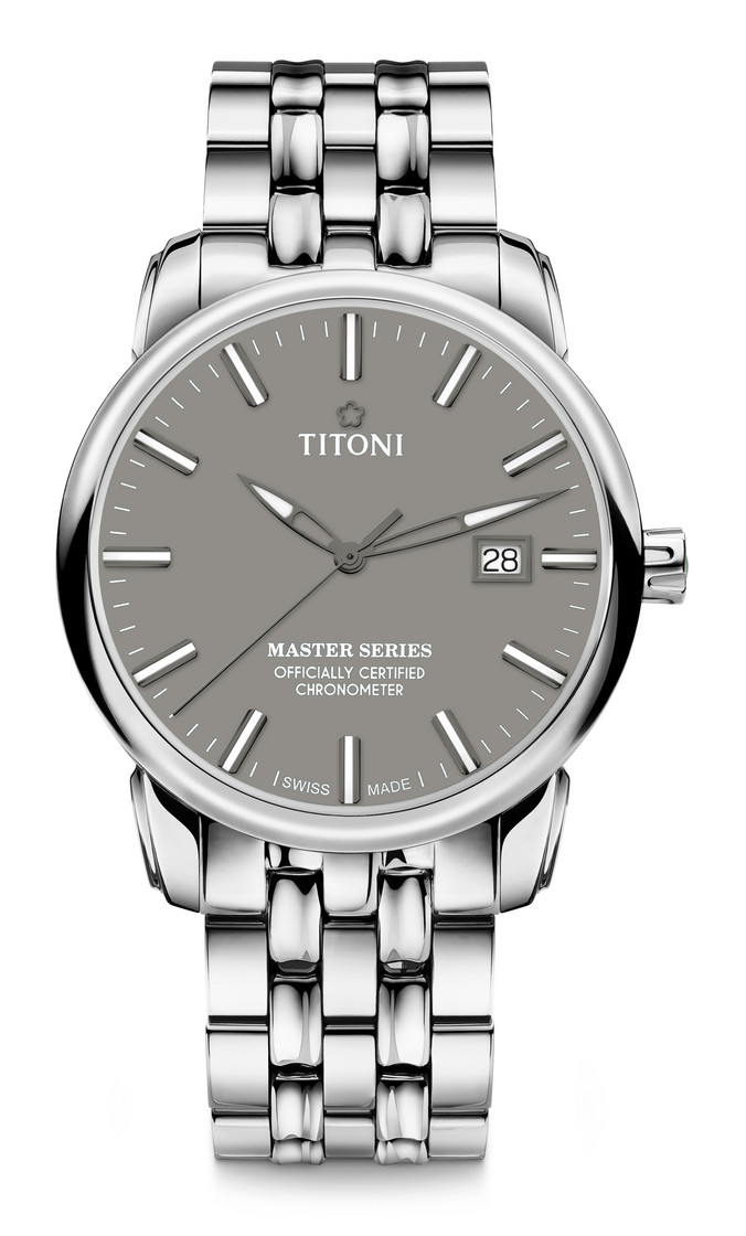 TITONI MASTER SERIES รุ่น 83188 S-678 (หน้าปัดเทา เข็มเทา MATT รุ่นใหม่) ประกันศูนย์ไทย