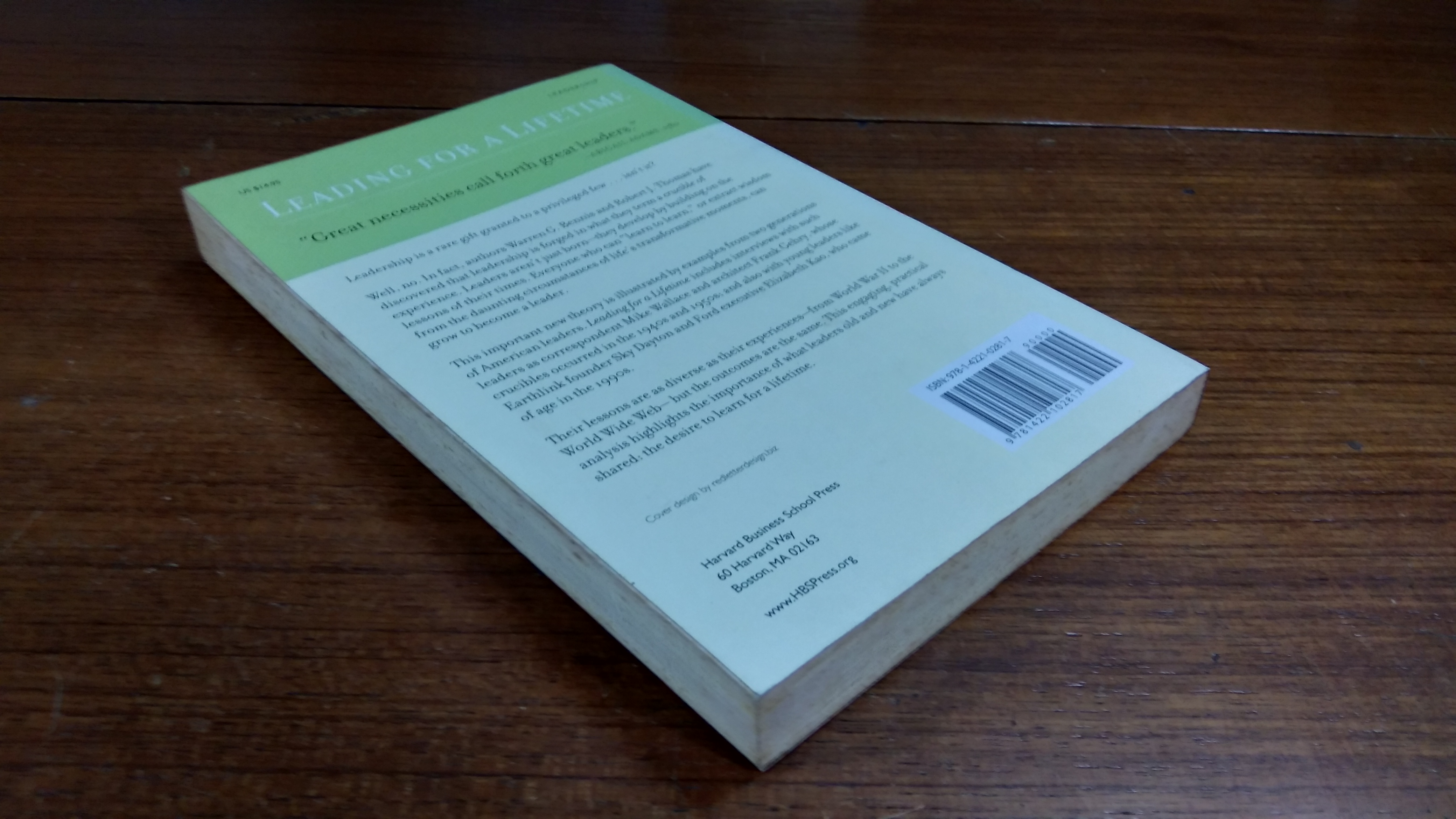 LEADING FOR A LIFETIME / WARREN G. BENNIS