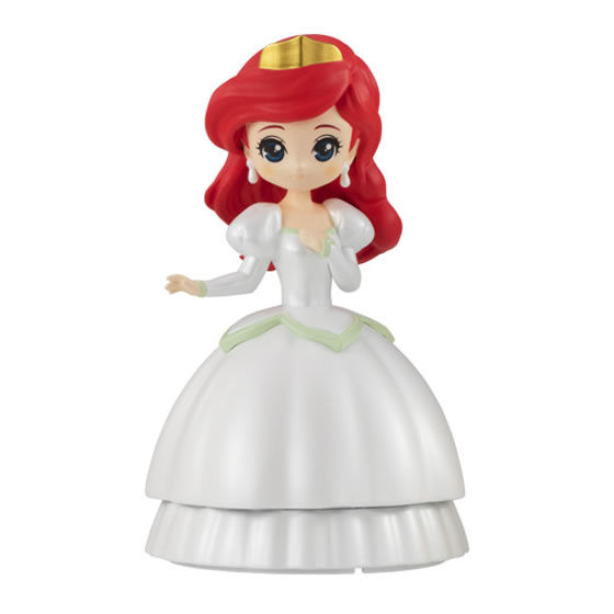 Capchara Disney Princess Heroine Doll - Dreamy Style เป็นโมเดลแบบตั้งได้ แบบเจ้าหญิงดิสนีย์ ชุดเจ้าสาวสีขาว ขนาดสูงประมาณ 10-12 ซม. แบบ Ariel (Little Mermaid)