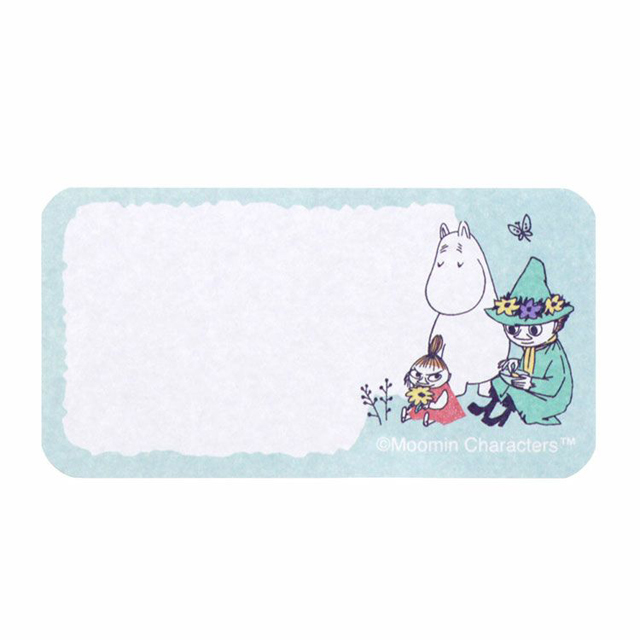 กล่องกระดาษโน้ต Moomin Desk Stand Memo สีเขียวม่วง ขนาด 13 x 10 x 5 ซม. ตรงกล่องเป็นกระดาษแข็ง ด้านบนมีแม่เหล็ก กระดาษมี 200 แผ่น