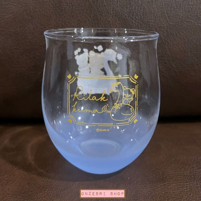 แก้วน้ำ Rilakkuma: Swan and Gold Flower แบบสีฟ้า เส้นผ่านศูนย์กลาง 7 ซม. สูง 9 ซม.