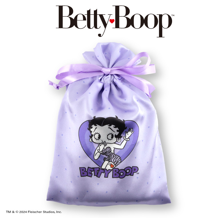 กระเป๋า Betty Boop Purple Design จากญี่ปุ่น สีม่วง ขนาด 15.5 x 24 ซม. ทำจากผ้า cotton ผิวลื่น ๆ เหมือนซาติน