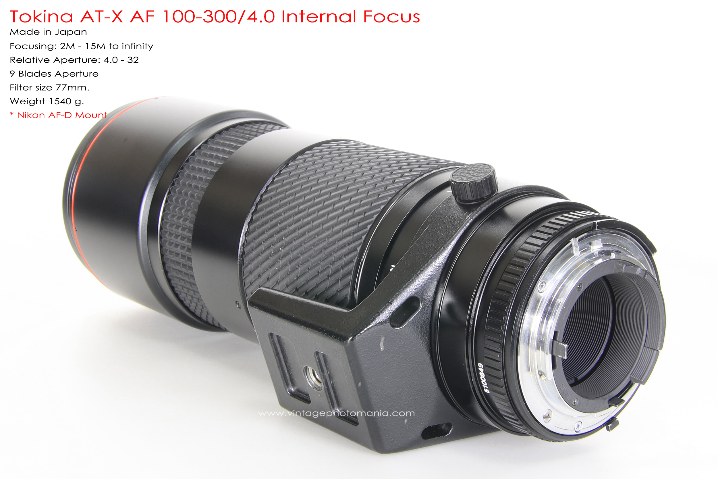Tokina AT-X AF 100-300/4.0 Internal Focus *Nikon AF-D Mount เลนส์ซูมซูเปอร์เทเลสายถ่ายนกเอฟไม่ไหล