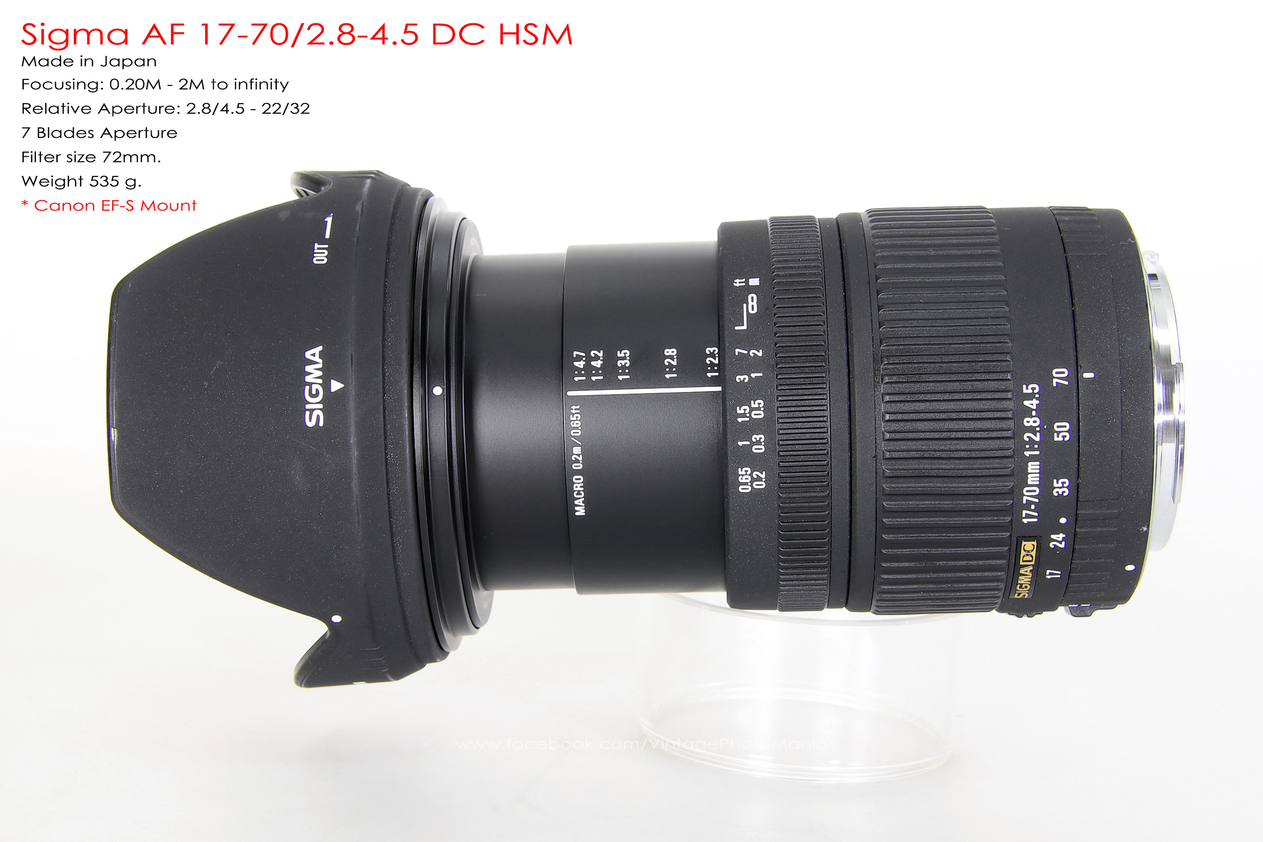 Sigma AF 17-70/2.8-4.5 DC HSM *Canon EF-S Mount [USED]