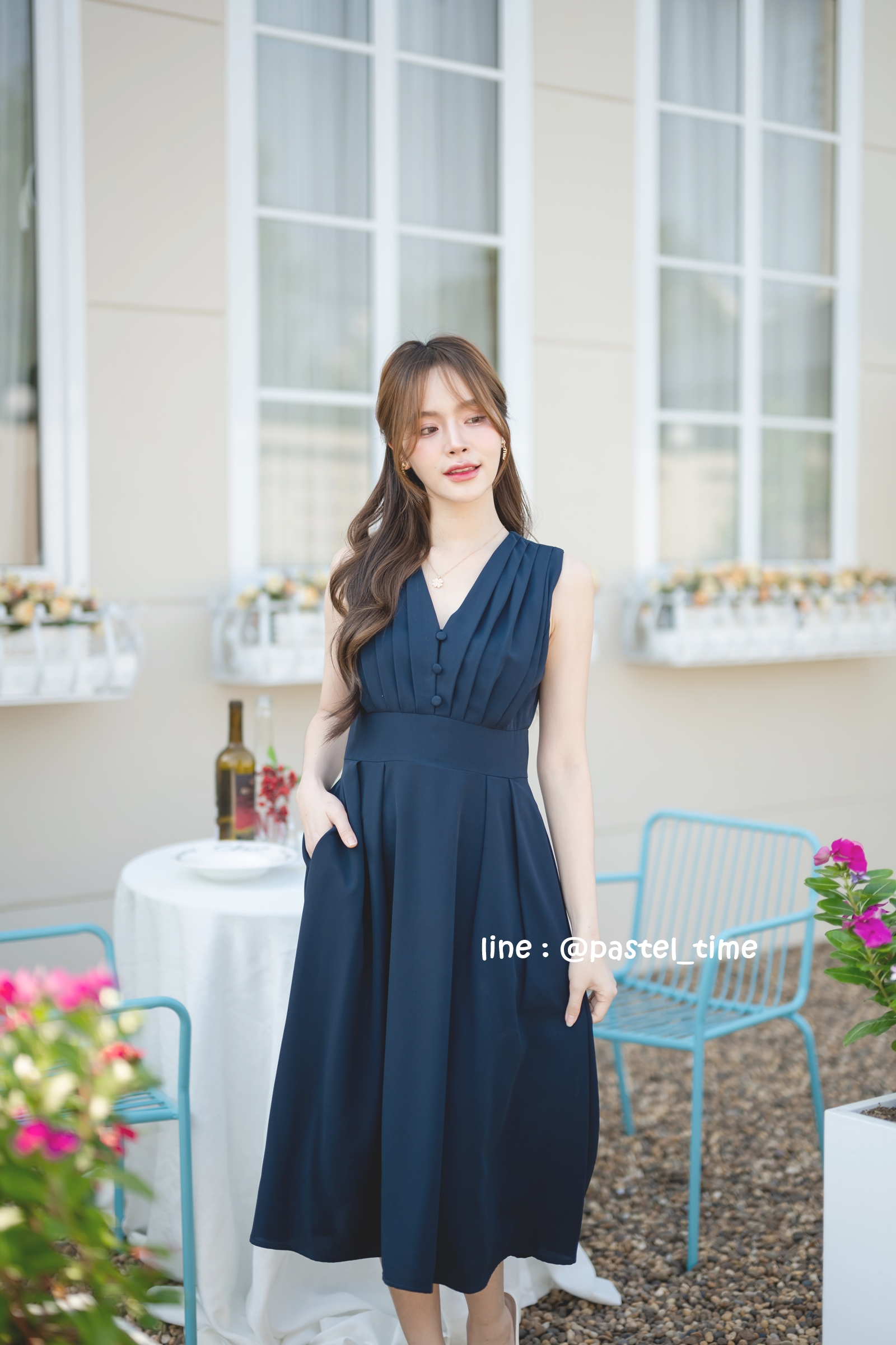 Aubrey Midi Dress : สีกรม **มีแต่XL**
