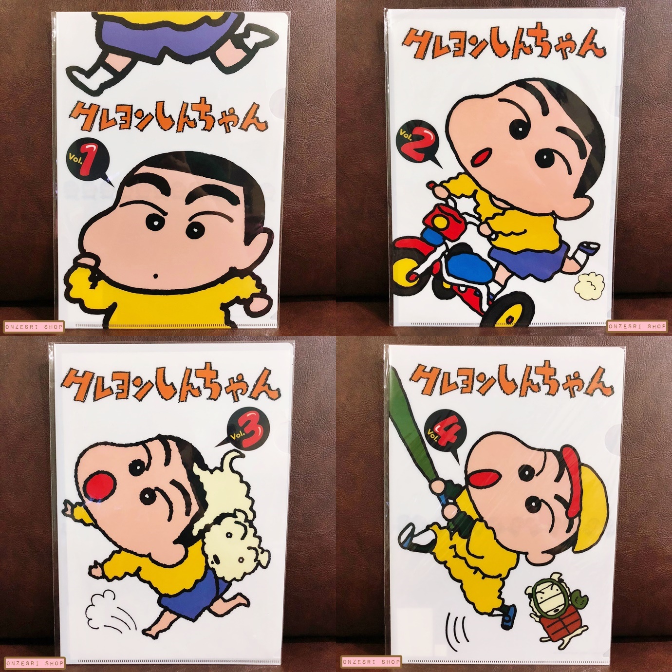 แฟ้ม A4 ลาย Crayon Shinchan ชินจังจอมแก่น ทำเหมือนหน้าปกหนังสือการ์ตูน มี 4 แบบให้เลือก