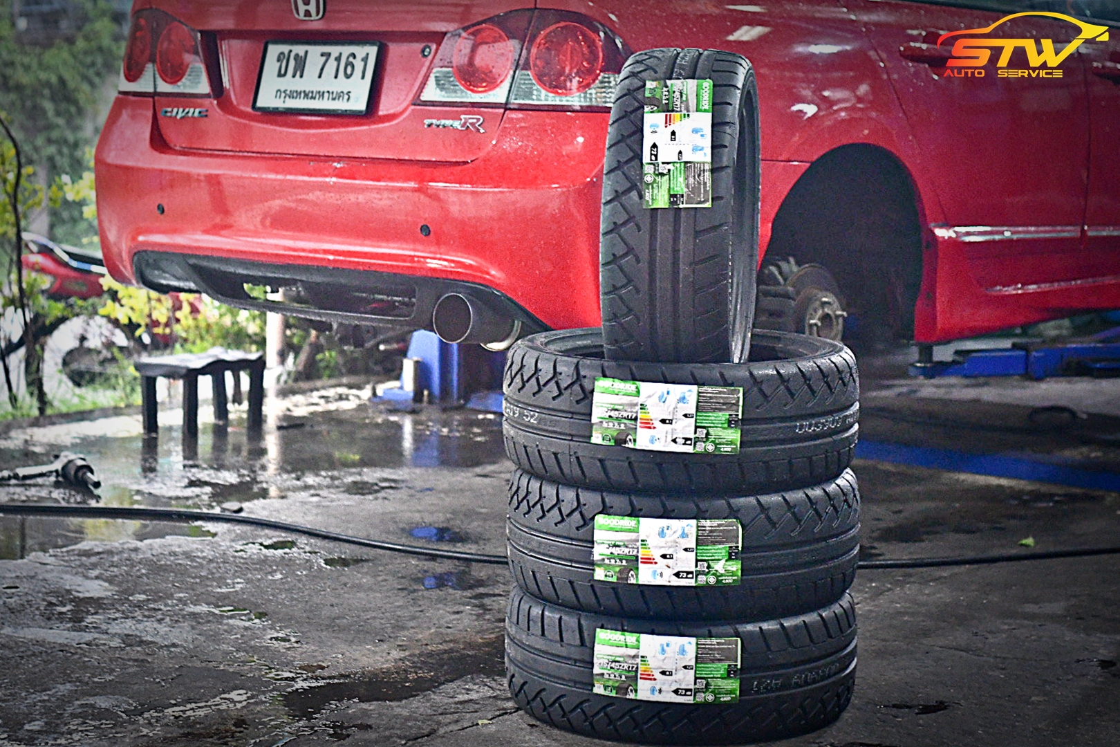 ยาง GOODRIDE SPORT RS 215/45R17 87W ติดตั้งใส่ HONDA CIVIC FD