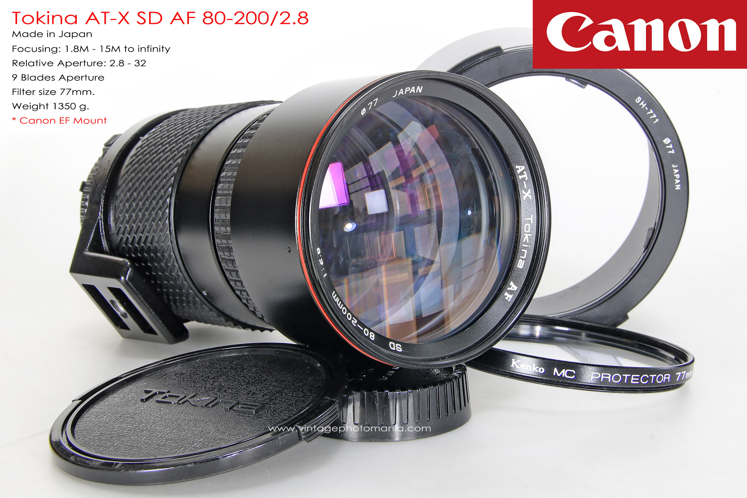 Tokina AT-X SD AF 80-200/2.8 *Canon EF Mount เลนส์เทเลละลายฉากหลังระดับโปรเอฟไม่ไหล