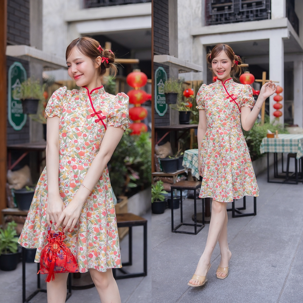 Xiao Hua Dress – โทนสีแดง [Made by Pastel Time]