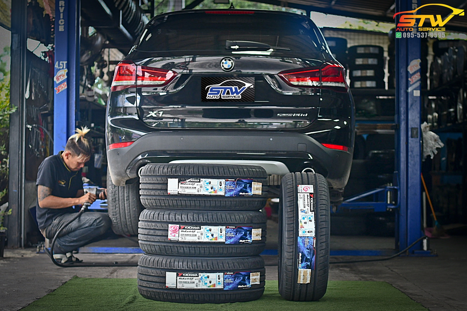 เปลี่ยนยาง BMW X1 YOKOHAMA BluEarth-GT AE51 225/50R18 95W