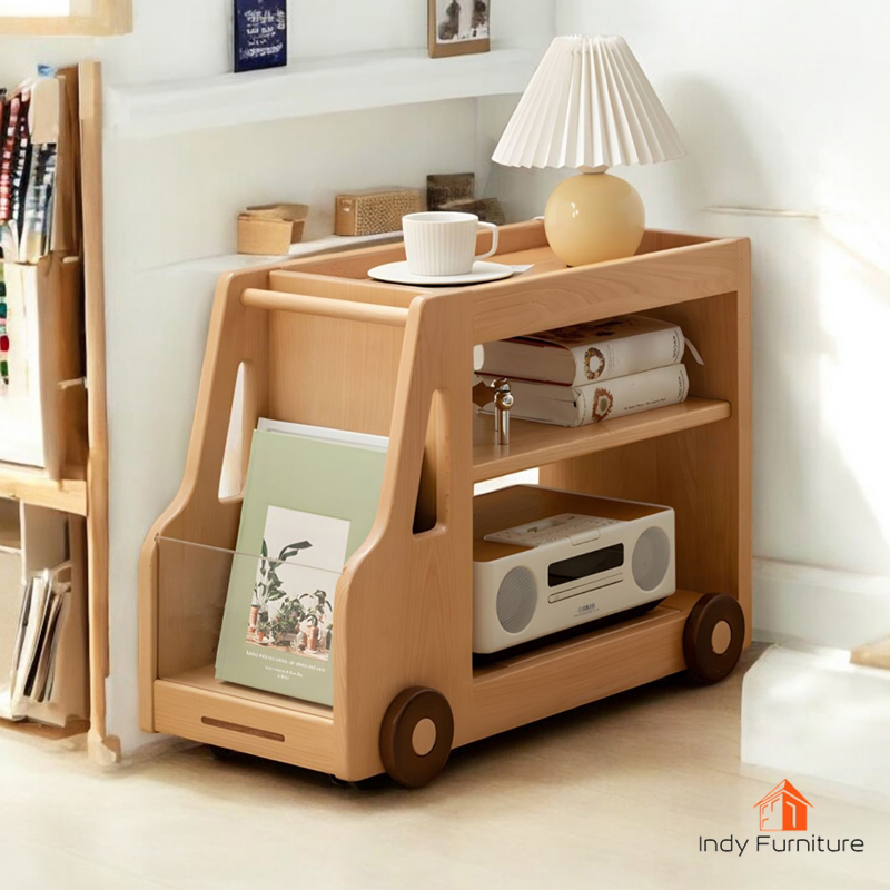 ชั้นวางอเนกประสงค์ ไม้ยางพารา รุ่น KIKU สีธรรมชาติ