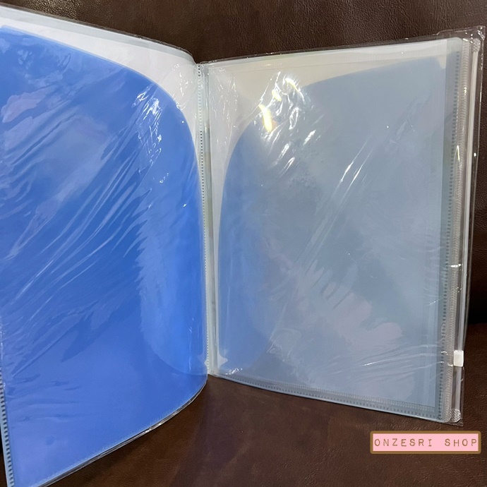 แฟ้ม A4 ลาย Rilakkuma Marché สีฟ้า แยกใส่เอกสารได้ 6 ช่อง + 1 ช่องซิปด้านหลัง