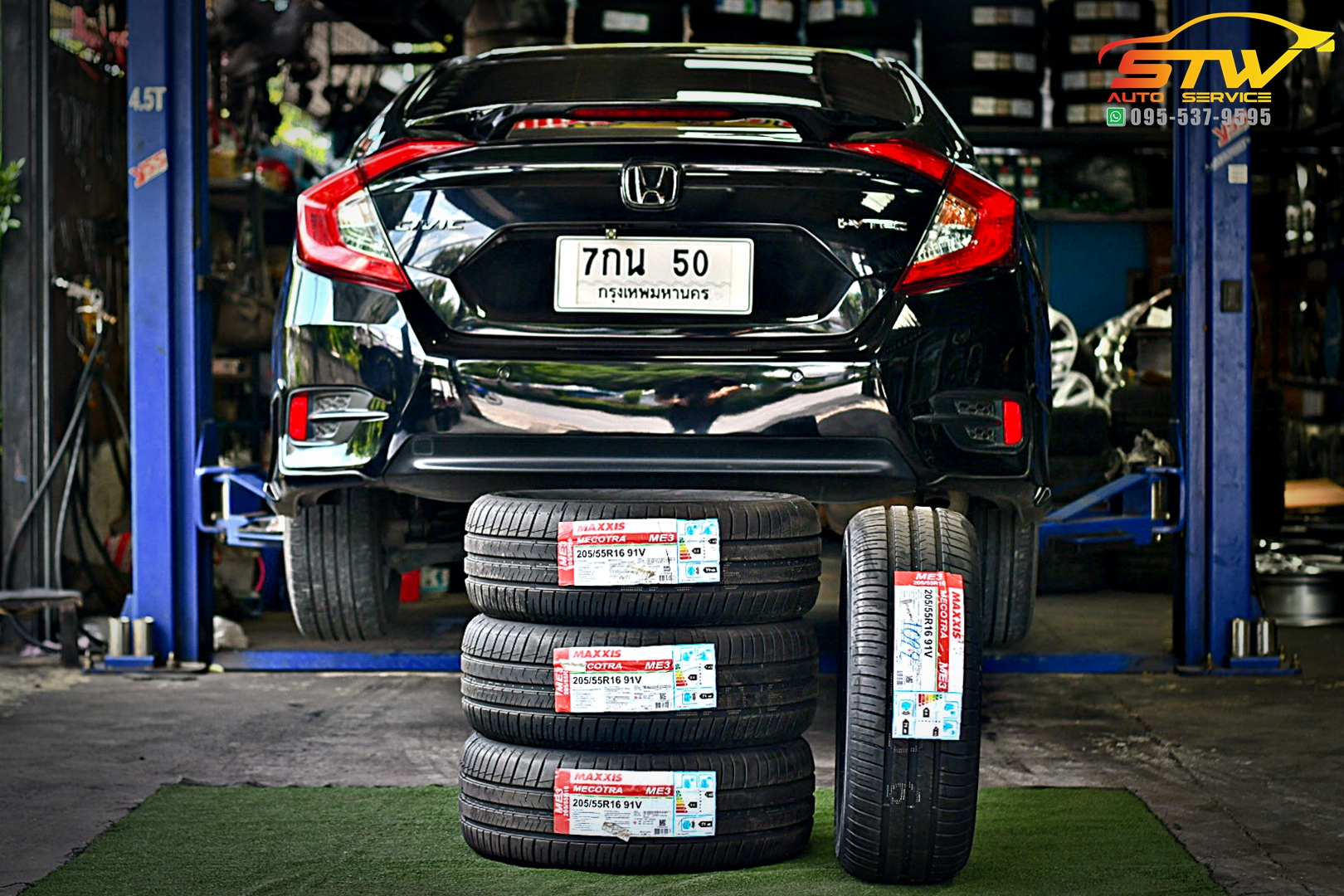 เปลี่ยนยาง HONDA CIVIC FC MAXXIS MECOTRA ME3 205/55R16 91V
