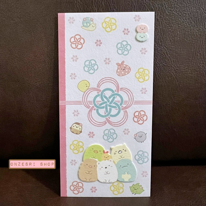 ซองใส่เงิน/จดหมาย San-X Pochi Bag ลาย Sumikko Gurashi สีขาว ขนาด 18 x 9 ซม. มี 2 ซองในเซ็ต พร้อมสติกเกอร์ ตรงลายทำเป็นแบบญี่ปุ่น กระดาษแข็งปั๊มนูน