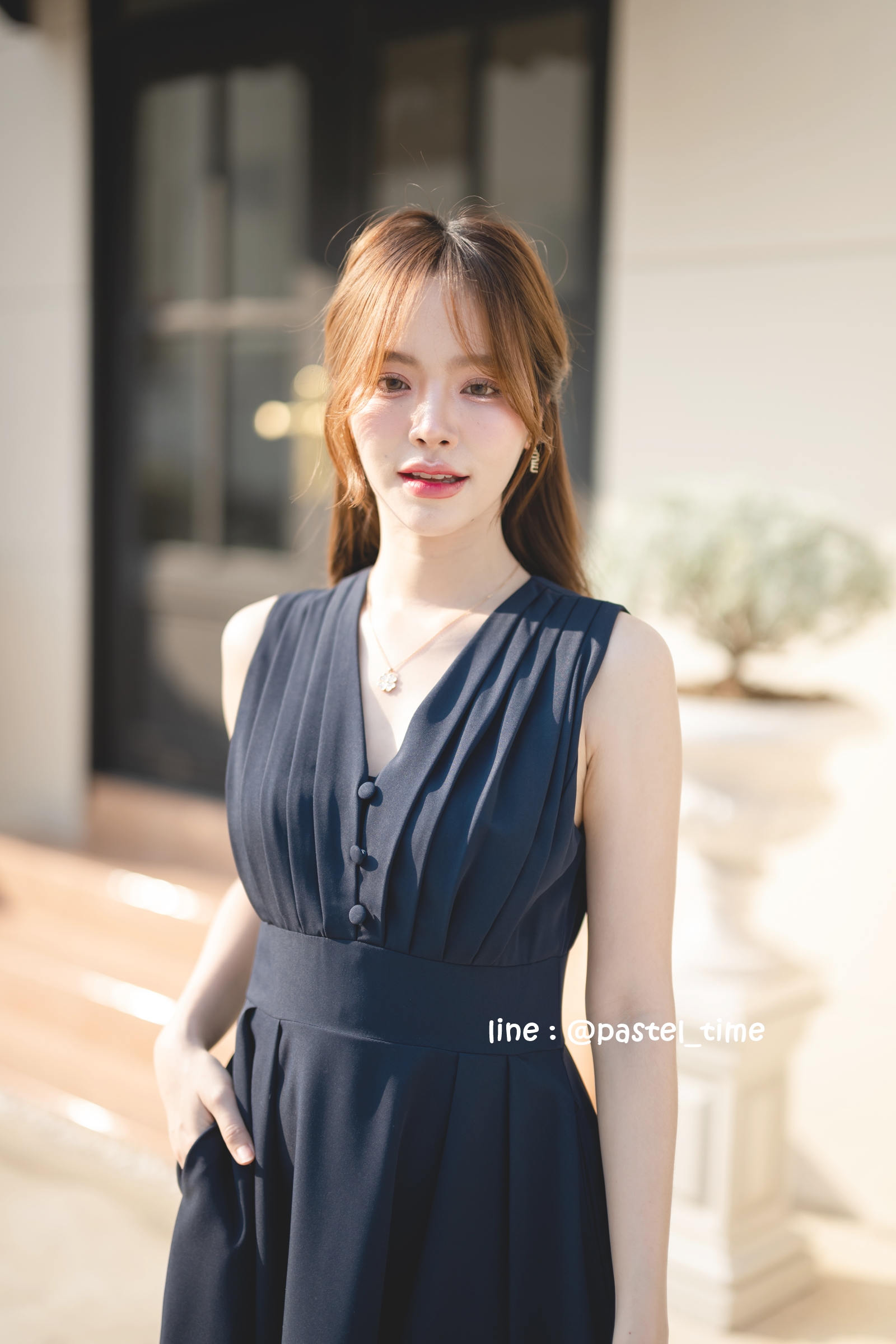 Aubrey Midi Dress : สีกรม **มีแต่XL**
